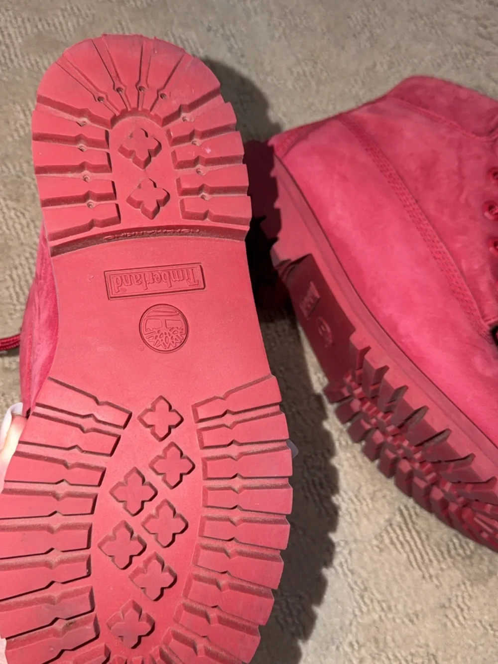 Timberland Women's Red Lace-Up Suede Boots